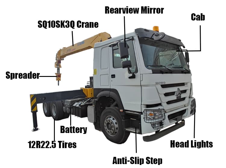 Sinotruck Howo Truck with Crane for Sale in Tanzania