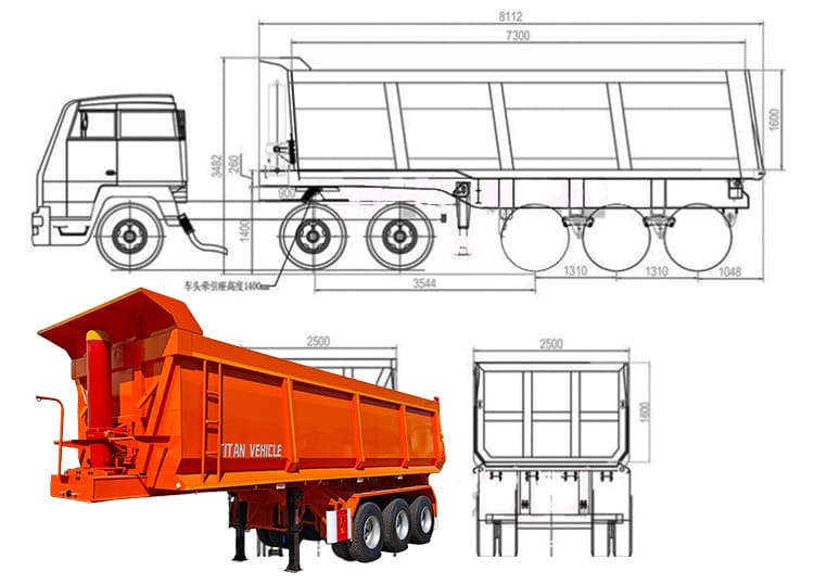 35 CBM End Dumper Semi Trailer for Sale in Tanzania