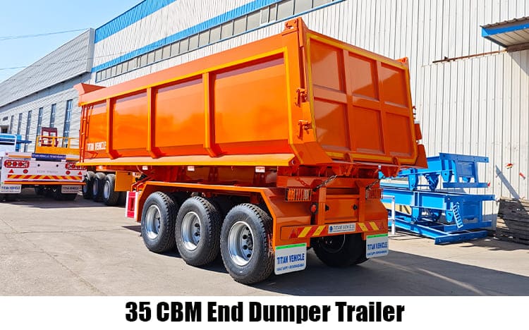 35 CBM End Dumper Semi Trailer for Sale in Tanzania