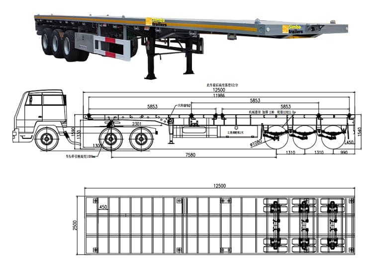 Simba 40Ft Flatbed Semi Trailer for Sale in Tanzania Dar es Salaam