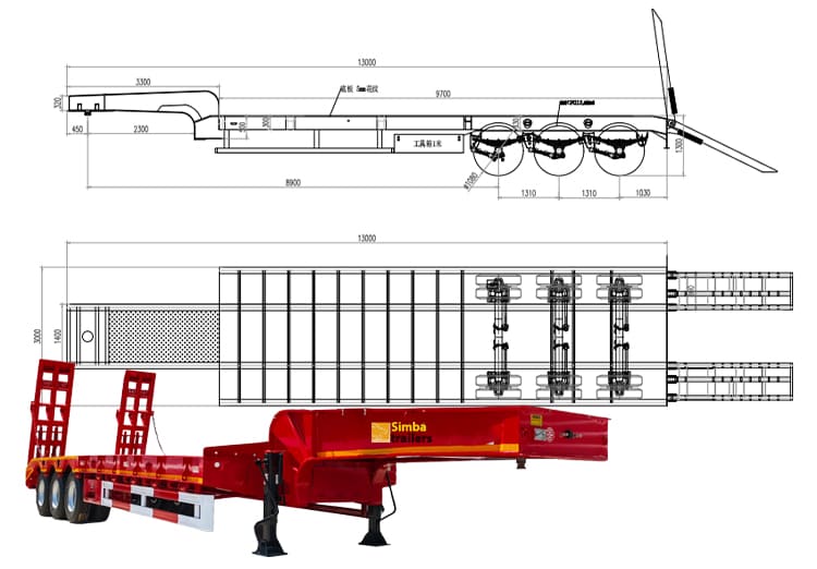 3 Axle Lowbed Trailer for Sale | Simba Trailer Manufacturing Limited Dar es Salaam