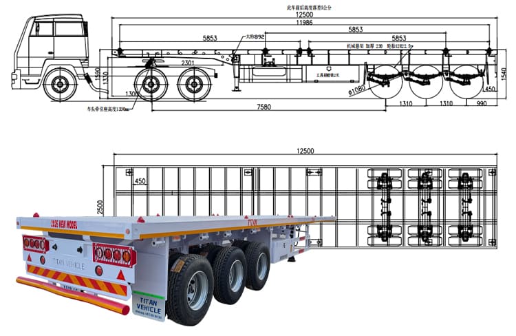 Tri Axle Flat Bed Trailers for Sale Near Me in Dar Es Salaam