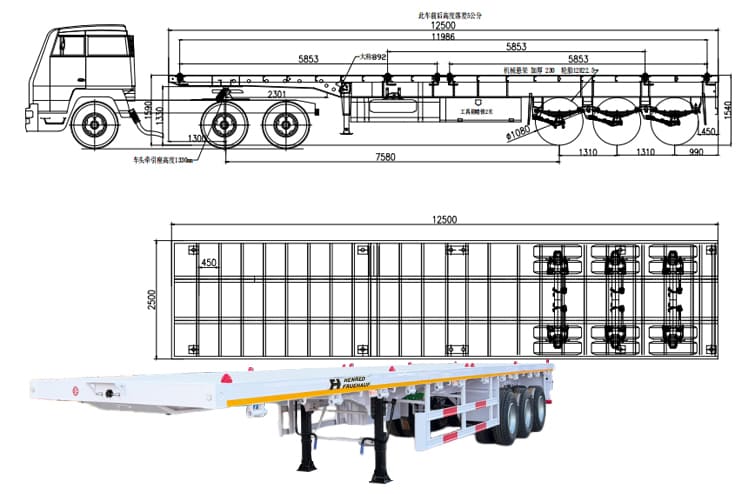 Henred Fruehauf Trailers Pty Ltd - Tri Axle Flat Deck Semi Trailer for Sale in Zambia
