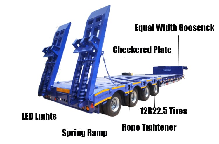 4 Axle 100 Ton Low Bed Semi Trailer Price for Sale in Dar es Salaam