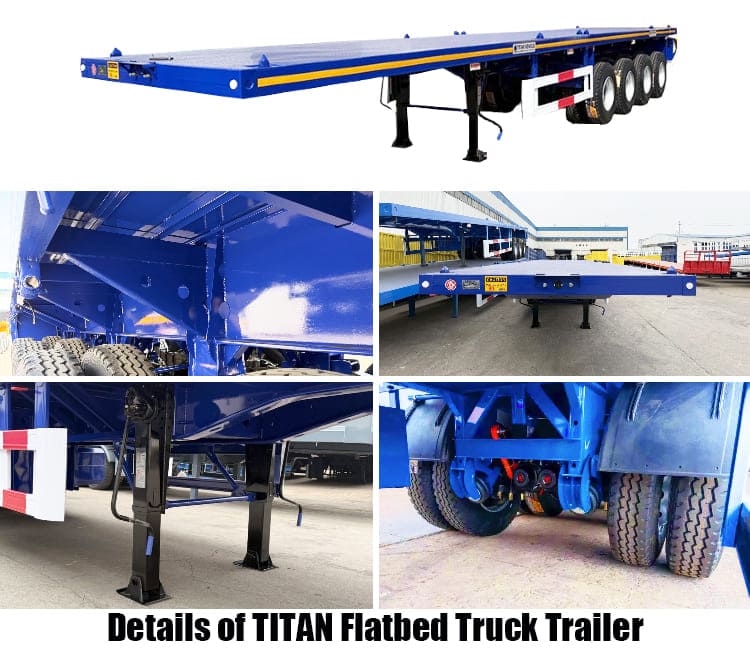 CIMC Trailer Manufacturer VS Titan Vehicle Flatbed Semi Truck Trailer for Sale in Tanzania