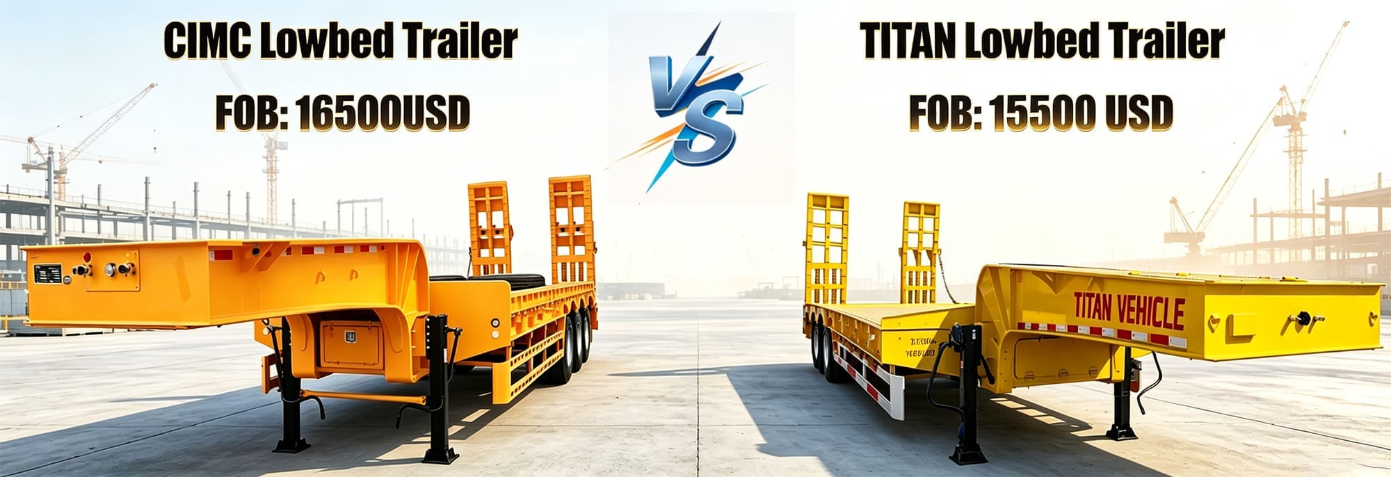CIMC Trailer VS Titan 3 Axle 60 Ton Low Bed Trailer Price for Sale in Tanzania