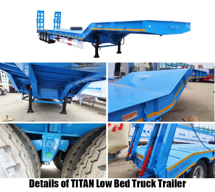 CIMC Trailer VS Titan 4 Axle 100 Ton Low Bed Truck Trailer in Tanzania