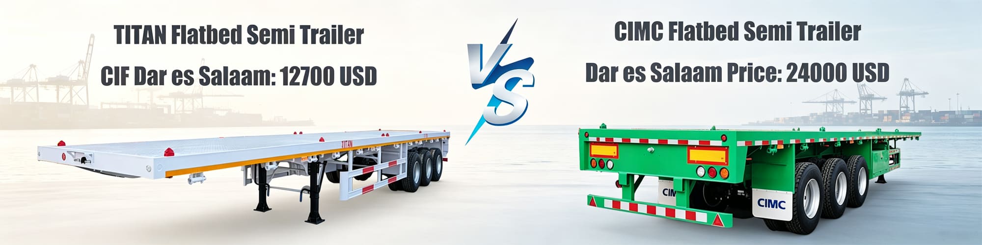 CIMC Semi Trailer VS Titan Flatbed Semi Trailer for Sale in Tanzania