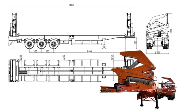 45 Ton Container Side Loader Trailer for Sale in Dar es Salaam