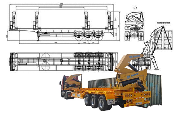 45 Ton CN Hammar Container Side Lifter Trailer for Sale in Tanzania