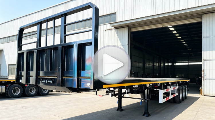 40 Foot Tri Axle Flat Deck Semi Trailer for Sale in Zambia   