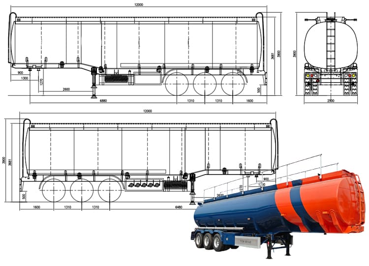 45000 Liters Fuel Tanker Semi Trailer Prices for Sale in Zambia