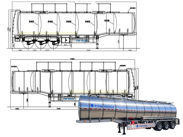 Tri Axle Stainless Steel Oil Tanker Trailer for Sale in Zambia