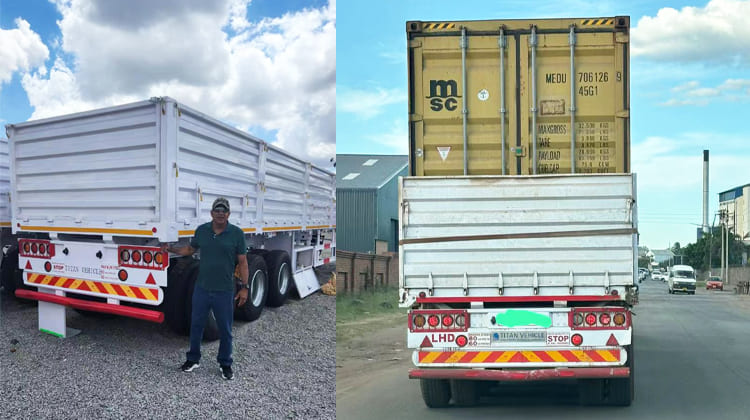 Tri Axle Drop Side Semi Trailer for Sale in Zambia