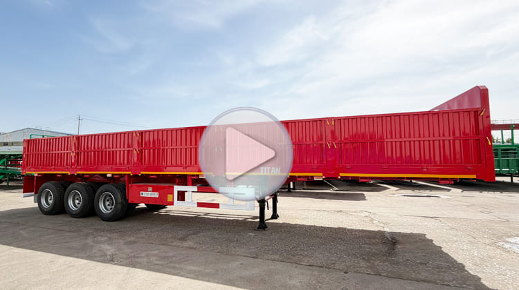 Tri Axle Drop Side Semi Trailer for Sale in Zambia