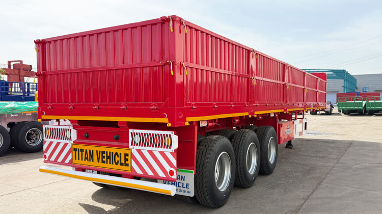 Tri Axle Drop Side Semi Trailer for Sale in Zambia